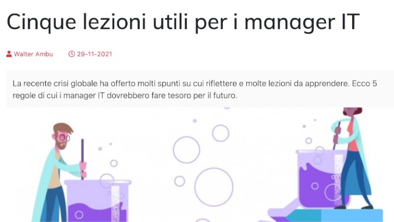 Articolo bylined — Cinque lezioni utili per i manager IT, di Walter Ambu