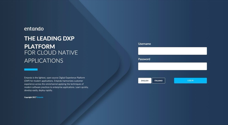 Entando DXP Platform — interfaccia cloud-native