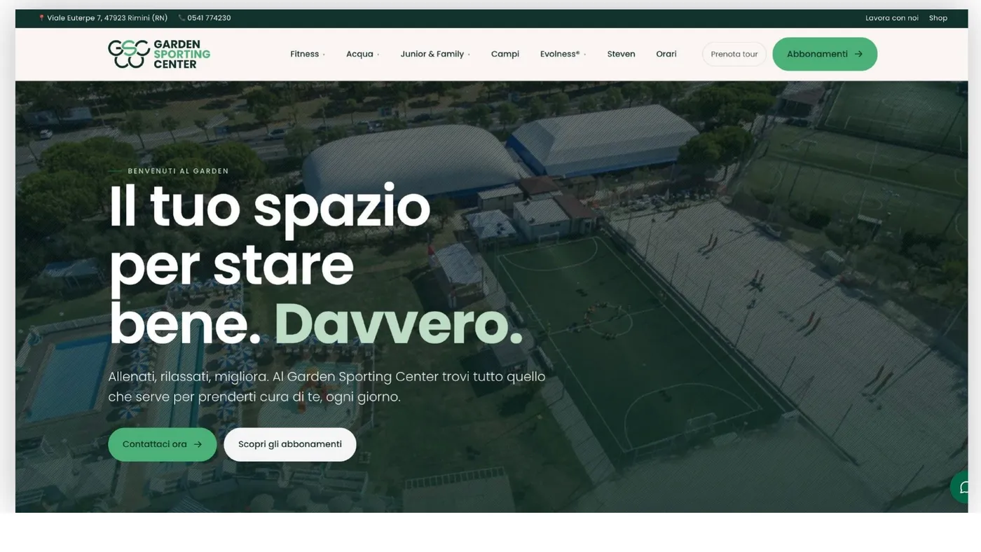 Garden Sporting Center - Lo sport in Emilia Romagna, un sito complesso con shop