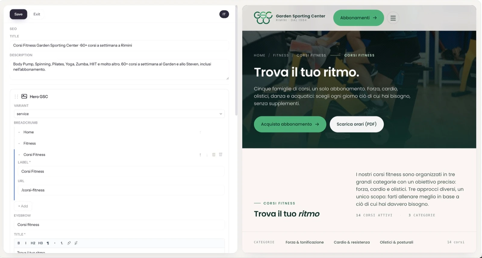 Ogni sito ha il suo carattere.