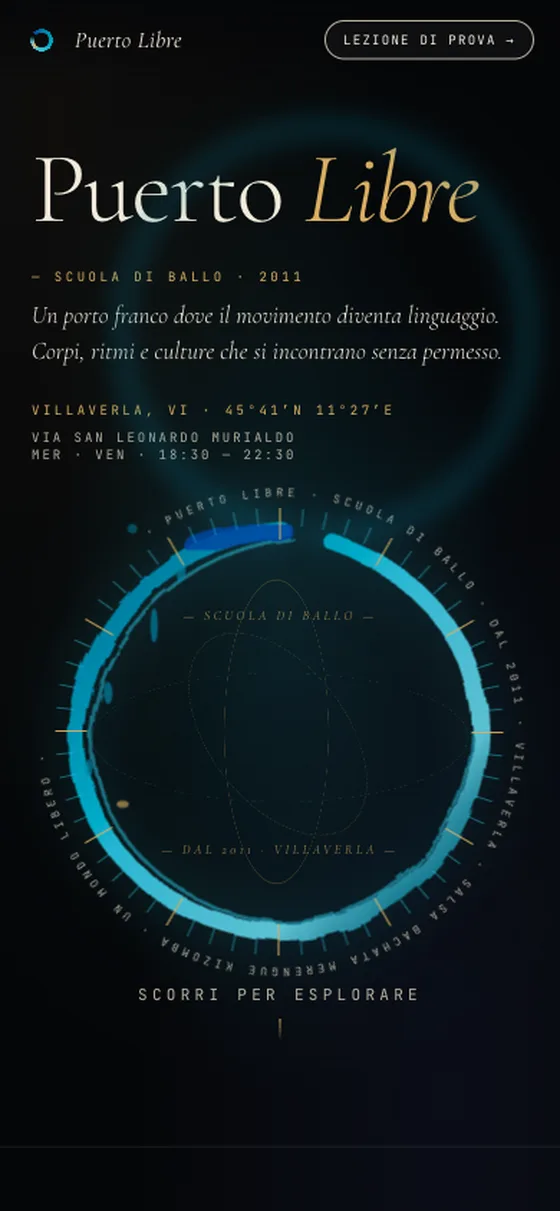 Il sito di Puerto Libre sul telefono