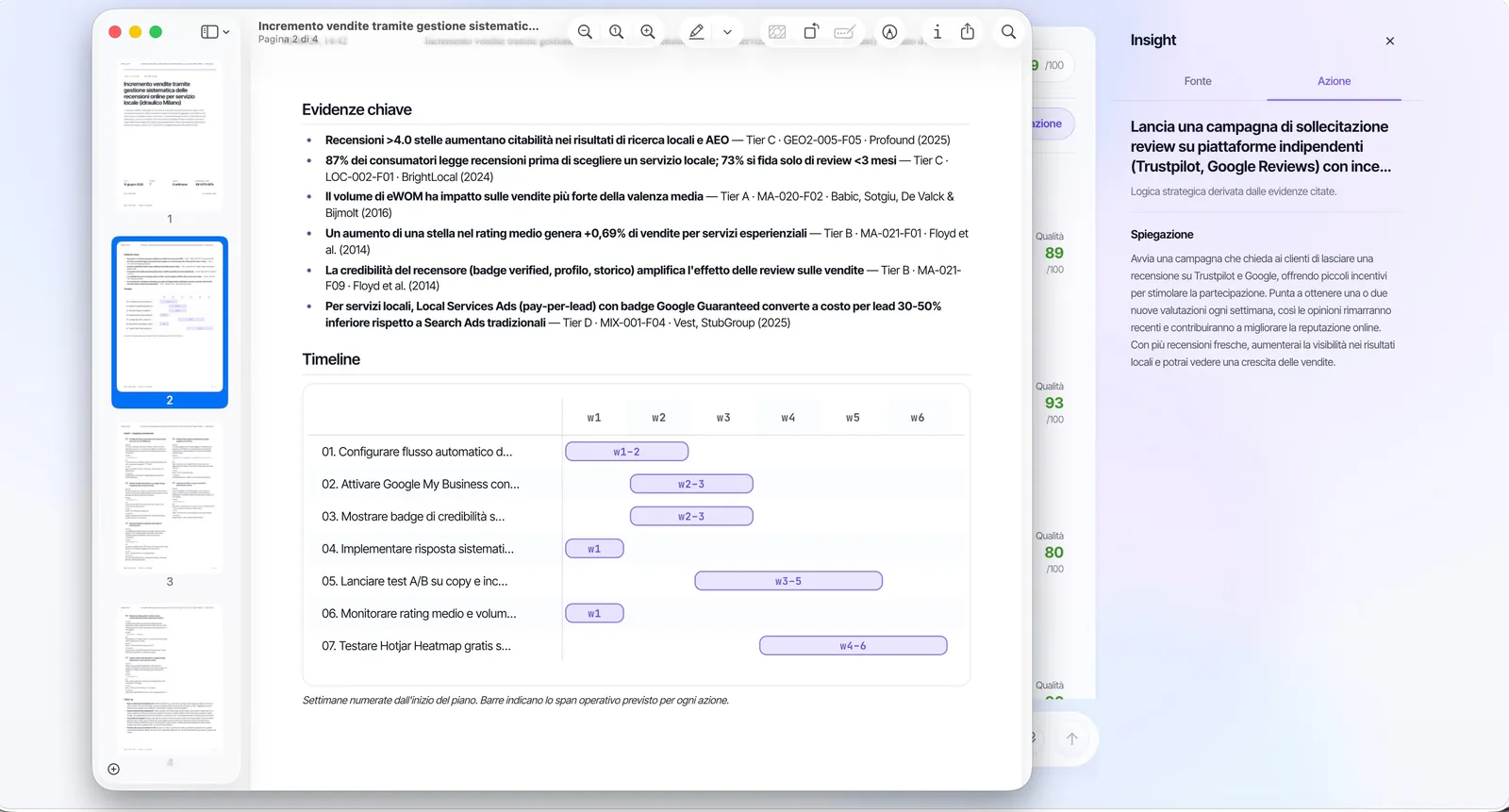 Deep Advisor, Un piano d'azione