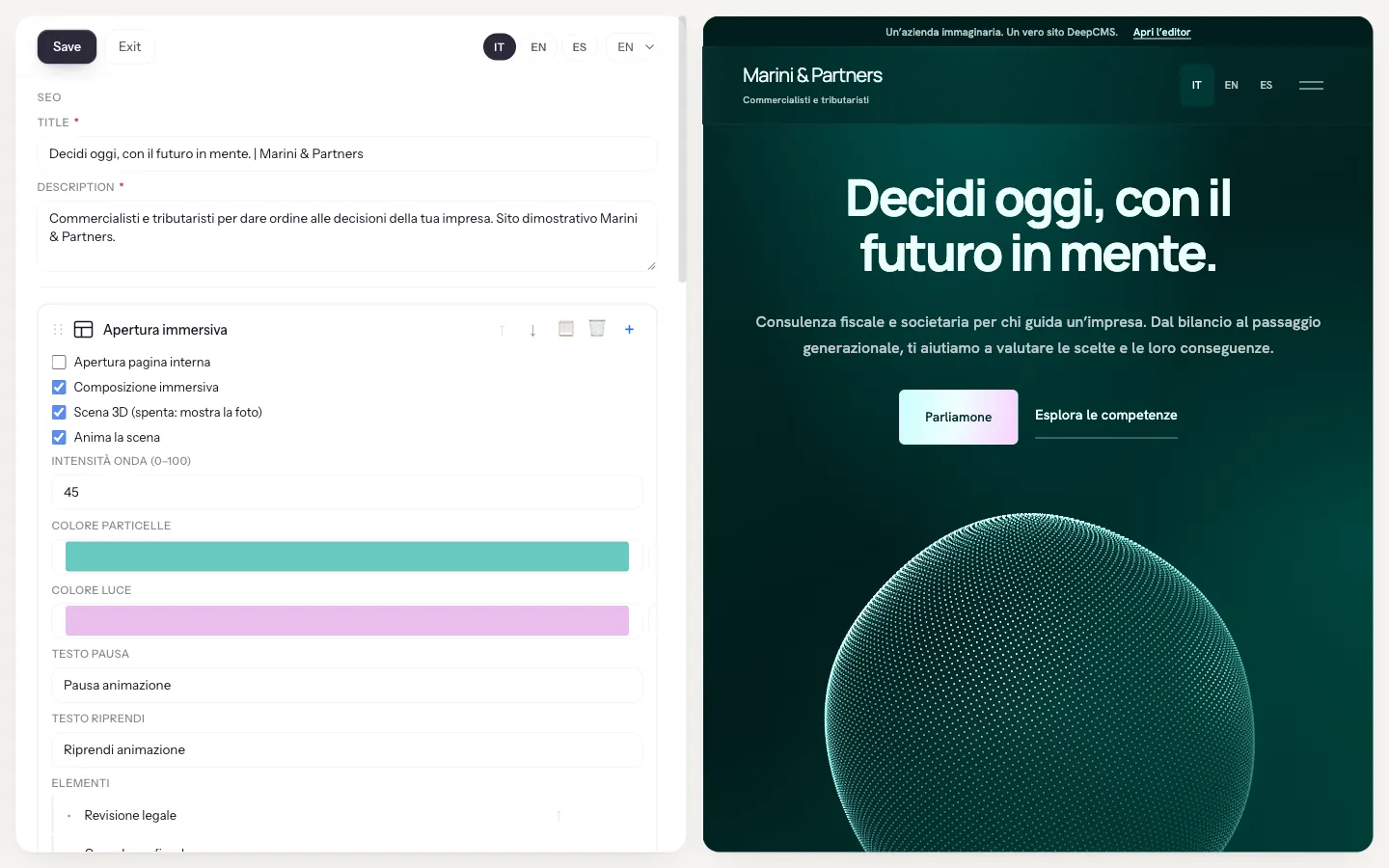 DeepCMS, L'editor delle pagine