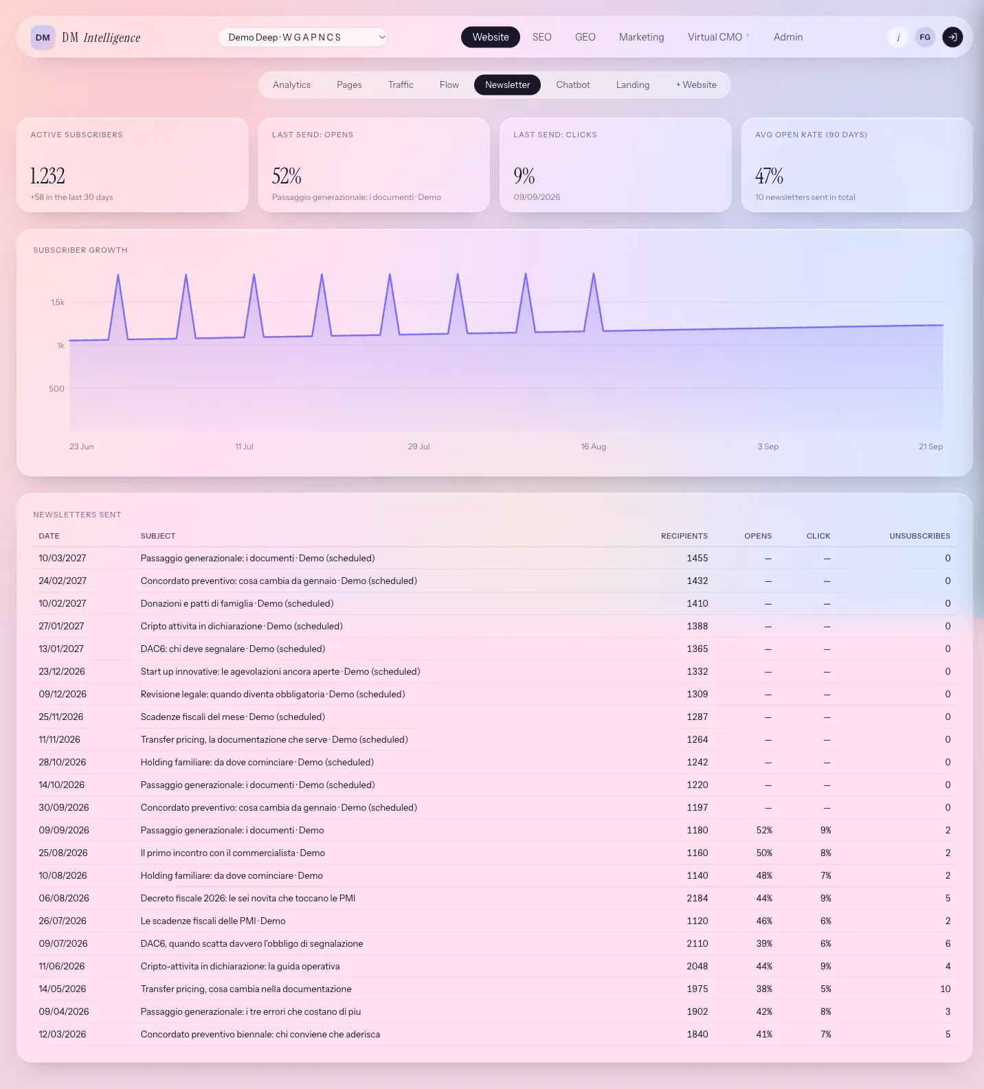 DM Intelligence, Newsletter