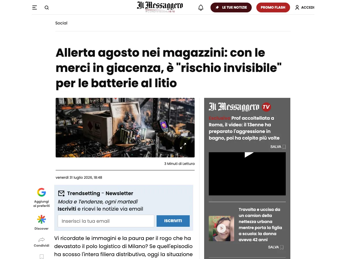 Serpac, Uscita su Il Messaggero