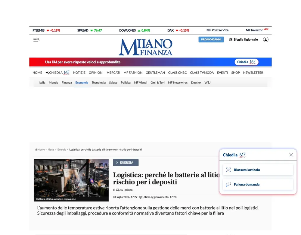 Ingegneria Italia, Uscita su Milano Finanza