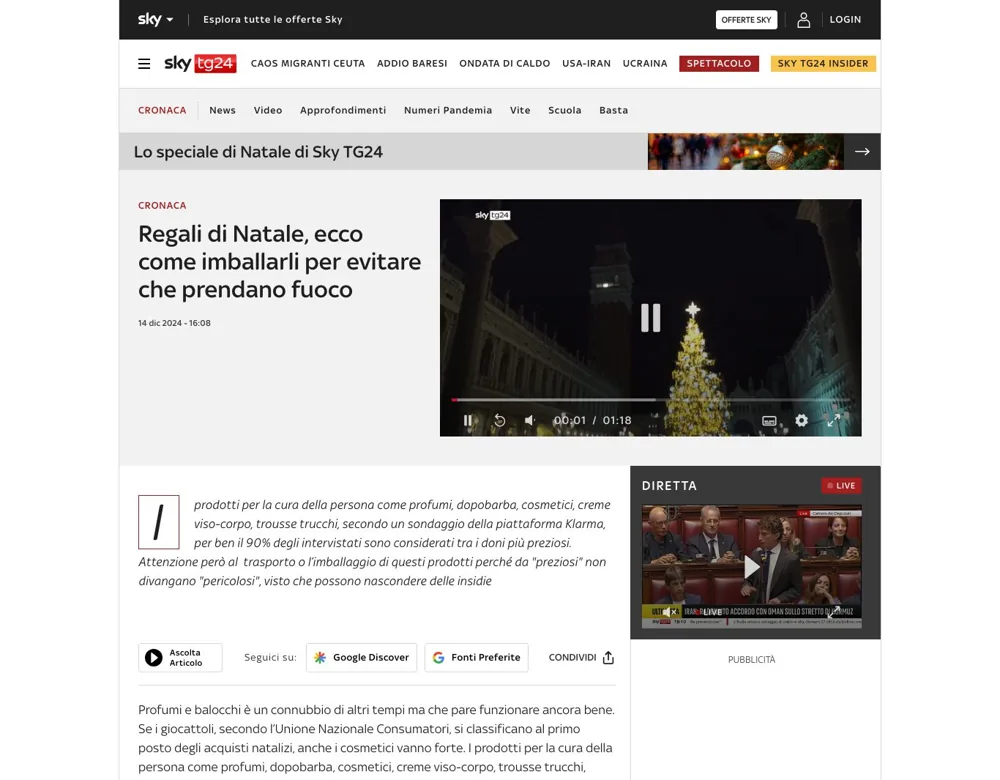 Serpac, Servizio su Sky TG24