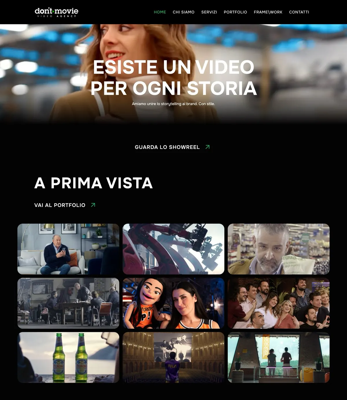 Don't Movie, Sito con il reel in apertura